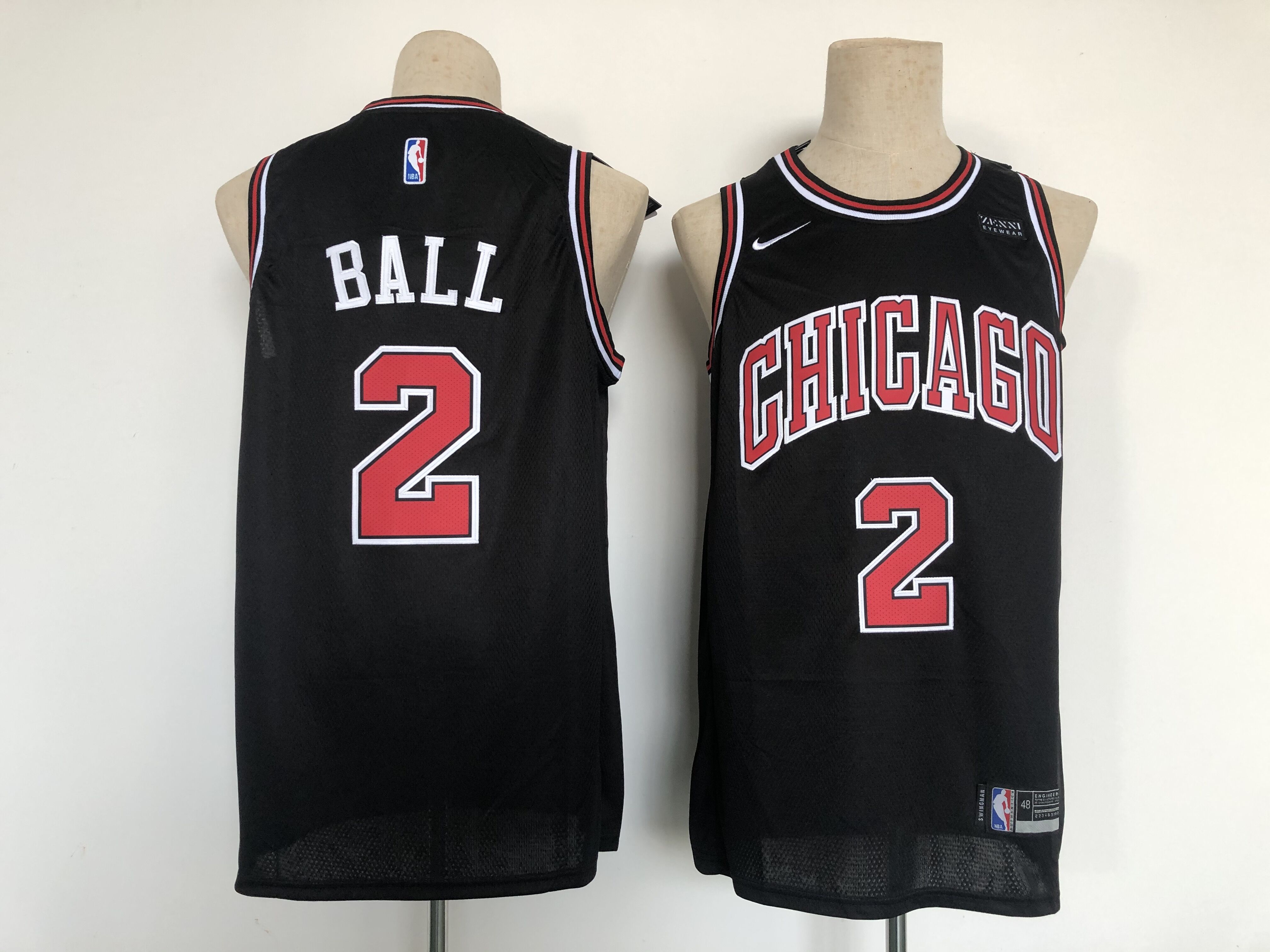 Men Chicago Bulls 2 Ball Black Nike 2022 Game NBA Jersey